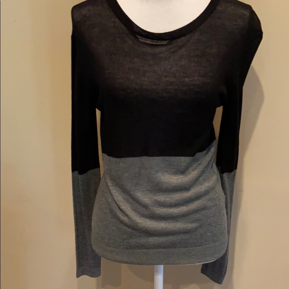 One Grey Day Colorblock Sweater Lightweight Knit Top